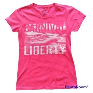 Carnival Liberty Cruise Line Pink T-shirt Size Small     (A28)